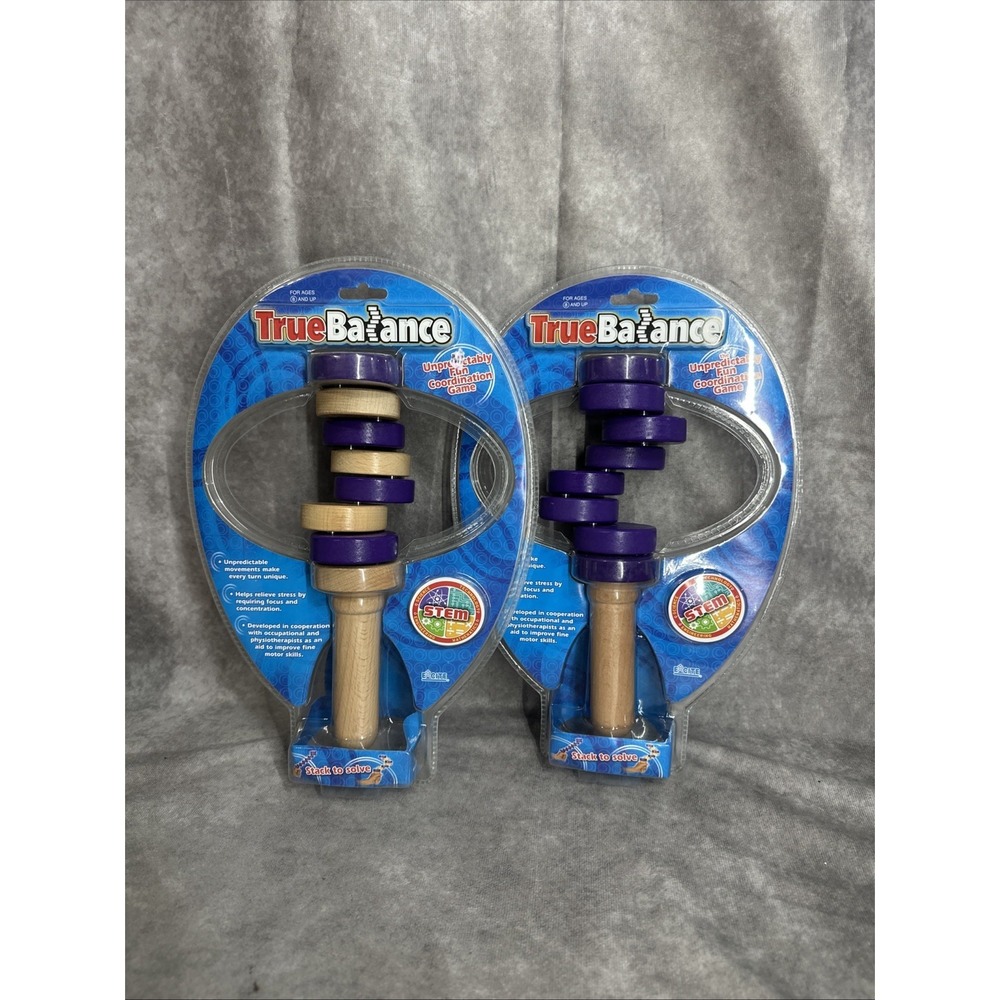 True Balance Handheld Wooden Toy Game by Excite STEM Coordination Purple SEALED